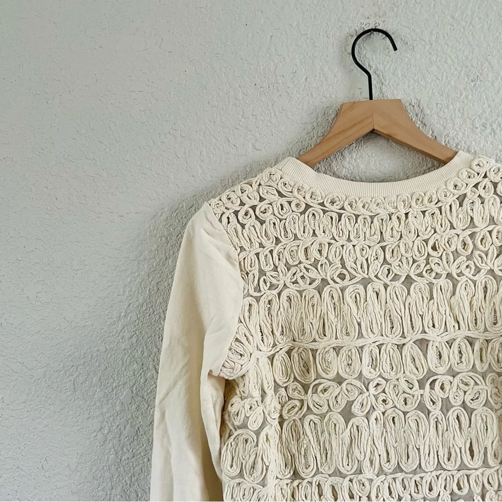 Anthropoliogie Cream Texture Pullover Top